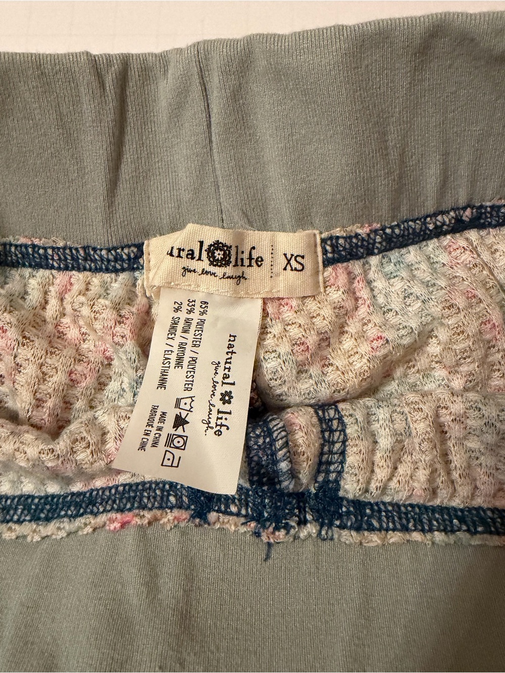 NATURAL LIFE  MIX N MATCH WAFFLE BOY SHORTS — XS - Picture 6 of 6